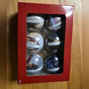 Disney Multicolor Star Wars Glass Ornament Set with Red Gift Box